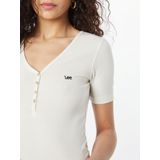 LEE - T-shirt - Ecru - Polyester - Korte Mouwen - V-hals
