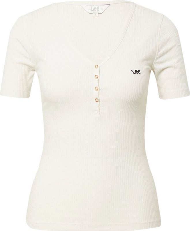 LEE - T-shirt - Ecru - Polyester - Korte Mouwen - V-hals