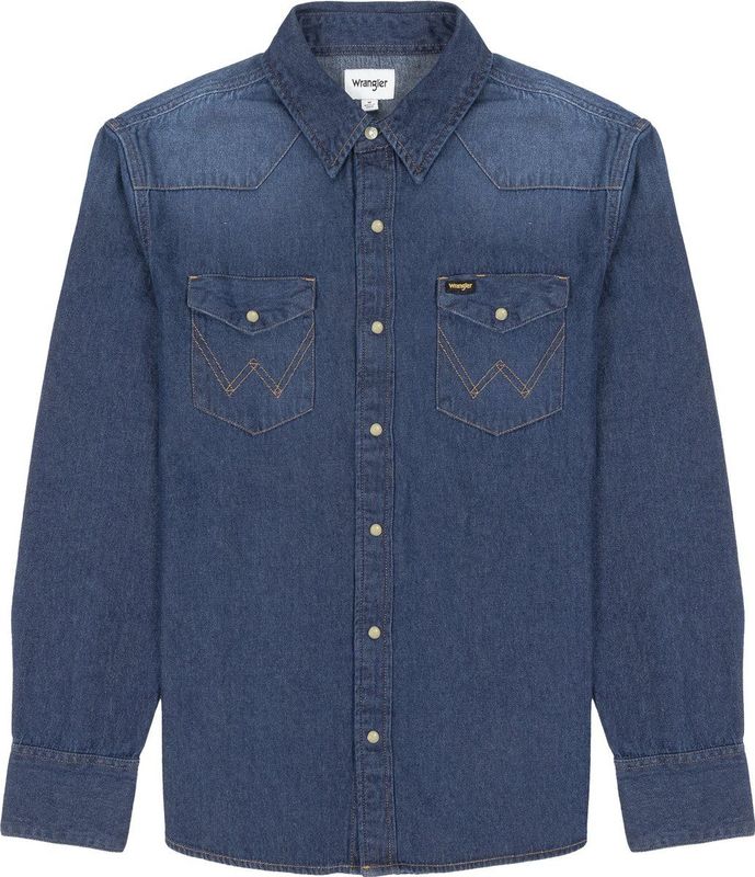 Wrangler - 27mw Overhemd - Donkerblauw - 100% Katoen