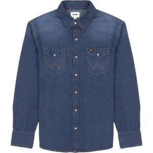 Wrangler - Denim Shirt - Donkerblauw - 100% Katoen