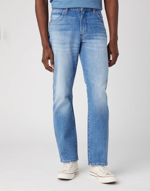 Wrangler - Jeans - Blauw - Katoen