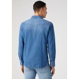 Wrangler - 27mw Overhemd - Blauw - 100% Katoen
