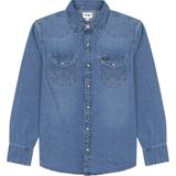 Wrangler - 27mw Overhemd - Blauw - 100% Katoen