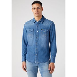 Denim Overhemd '27MW' - Effen - Kentkraag - Lange Mouw