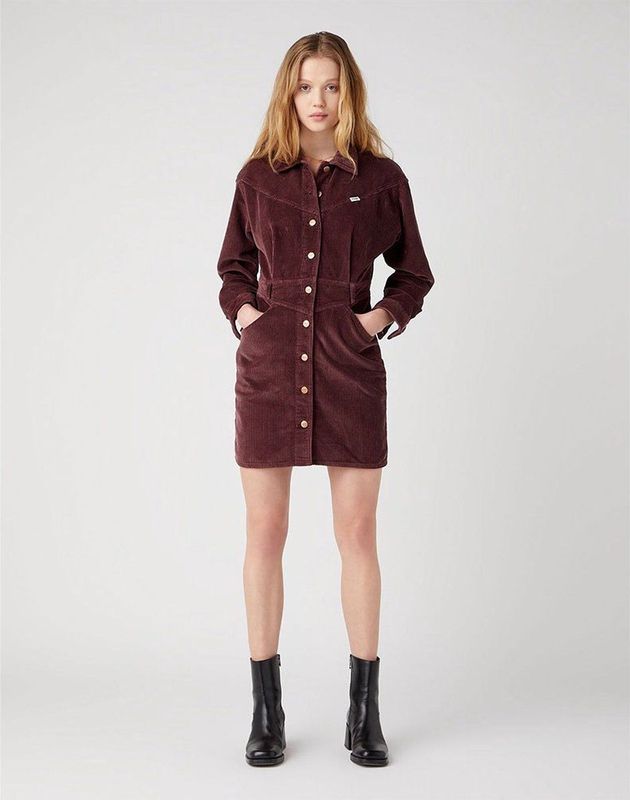 Wrangler - Western Jurk - Geel - Katoen - Met Lange Mouwen