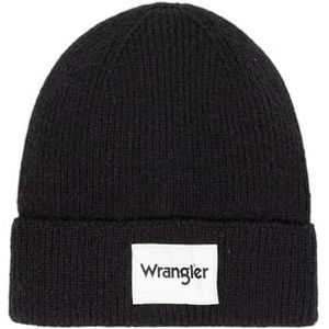 Wrangler Rib Beanie Hat voor heren, zwart, Eén maat