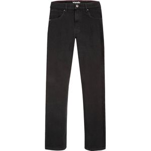 Wrangler Straight Black Rinse Regular Jeans-Heren