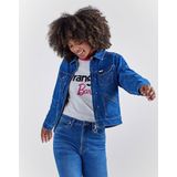 Wrangler - Barbie Denim Jasje - Denim - Blauw - Katoen - Dames