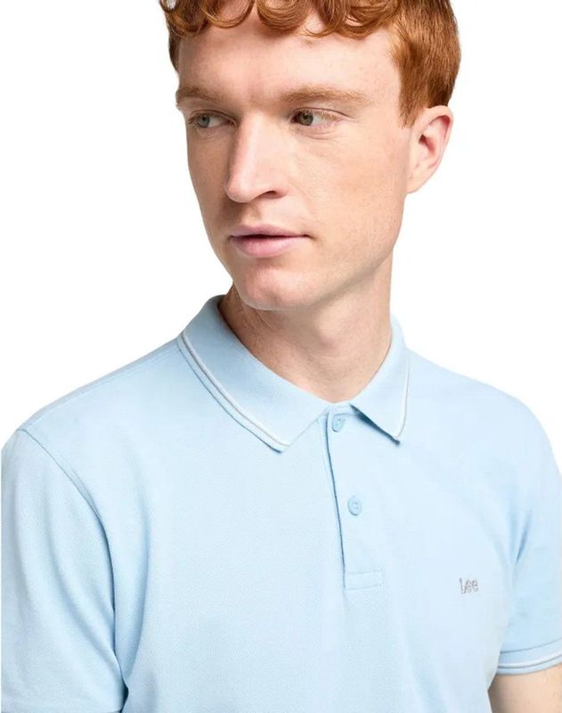 Lee - Pique Polo - Heather Sky