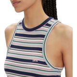 Lee - Gestreepte Mouwloze Top - Blauw - Katoenmix