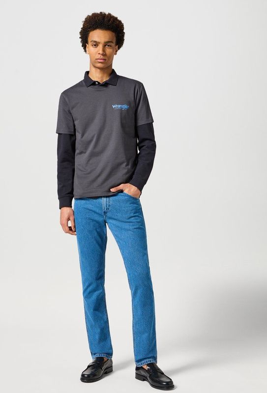 Wrangler - Jeans - Blauw - Katoen