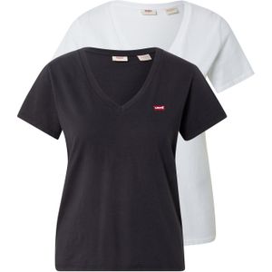 Shirt - 2 Pack V-hals T-shirts met Logoprint - Normale Pasvorm