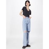 T-shirt - Zwart/Wit - Jersey - V-hals - Korte Mouwen