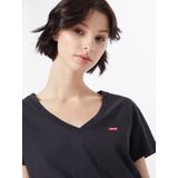 T-shirt - Zwart/Wit - Jersey - V-hals - Korte Mouwen