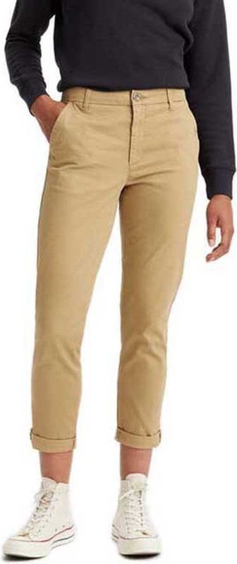 Dockers Weekend Regular Slim Ankle Fit Chino Broek Beige 28 Vrouw