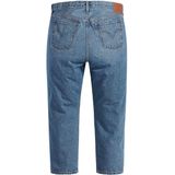 Levi's Plus 501 Cropped High Waist Straight Fit Jeans Medium Indigo Worn In