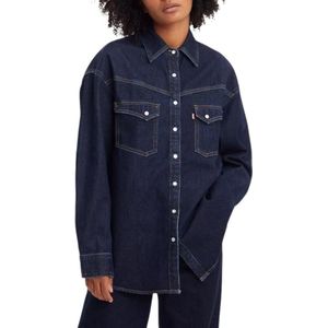 Levi's Dorsey XL Western Z3339 Indigo Rinse, damesshirt, denim hemd, maat S