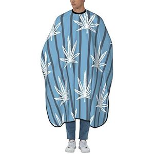Kappers Schort Blauw Patroon Cannabis Blad Cape Kapper Professionele Kappers Doek Schort Polyester Kappers Cape Voor Kapper Kapsel Styling