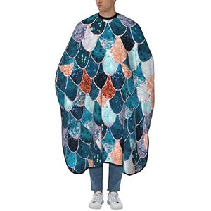Kapper Schort Cape Glitter Mer-Maid Weegschalen Salon Cape Verstelbare Kappers Toga Vlekbestendig Haar Snijden Jurk Voor Kinderen Styling Kapper