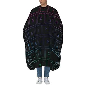 Kapperscape Geek-Regenboog Toetsenbord Kappers Jurk Verstelbare Haarknippen Cape Polyester Styling Schort Voor Vrouwen Kapsel Haarknippen