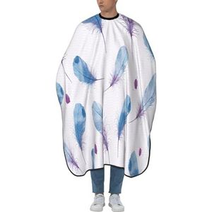 Haarknipschort Aquarel Blauw Verenkleed Veer Kapper Schort Verstelbare Kappers Cape Vlekbestendig Kappers Schort Voor Kappers Kinderen Kapper
