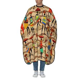 Kappers Cape Afrikaanse Vrouwen Bruine Strepen Haarknipjas Professionele Haar Salon Cape Antistatisch Schort Voor Haarknippen Salon Kinderen