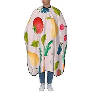 Kapperscape Vegetarisme Fruit Aquarel Haarknip Cape Verstelbare Styling Schort Originele Barber Cape Voor Salon Vrouwen Kinderen