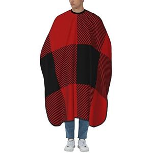 Barbier Cape Plaid Rood Houthakker Professionele Kapsalon Cape Draagbare Snijden Cape Voor Kappers Kappers Knippen