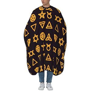 Kapper Schort De Wicca Tradities Symbolen Gouden Salon Cape Waterdichte Kappers Jurk Unisex Schort Voor Kleurplaten Snijden Kapper