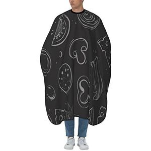 Kappersschort Pizza Paddenstoelen Groente Capsules voor Kapper Antistatisch Professioneel Salon Schort Kappersschort Voor Snijden En Haar Sterven Styling Kappers