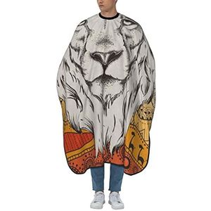 Kapperscape retro Afrikaanse etnische leeuw tondeuse cape antistatische salon kapper cape professionele kapperscape voor kapsalon vrouwen