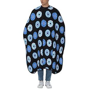 Snijcape boze oog blauw zwart kapperscape originele kapperscape verstelbare kapperscape voor volwassenen kinderen salon