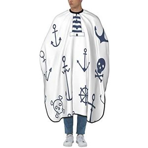 Kapper Schort Navy Nautische Symbolen Kapper Kapper Kapper Cape Professionele Kappers Salon Cape Unisex Schort Voor Mannen Kapsel Familie