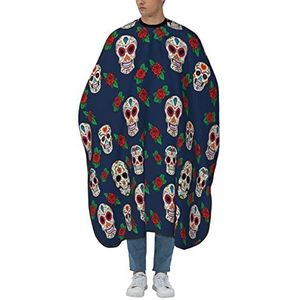 Salon Cape Rose Schedel Dag De Dode Kappers Jurk Vlekbestendig Schort Waterdichte Kapper Cape Doek Voor Kappers Vrouwen Mannen