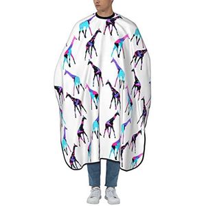 Kappersjurk Kleurrijke Giraffe Patroon Geometrische Kapper Schort Cape Gepersonaliseerde Kappers Cape Unisex Kapper Cape Doek Voor Kinderen Styling Salon