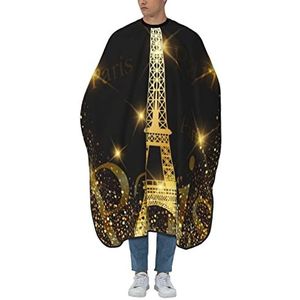 Kapperscape Eiffeltoren gouden vuurwerk Parijs tondejas professionele salon kapper cape polyester haar snijcape voor haarstyling haarknippen kapsel