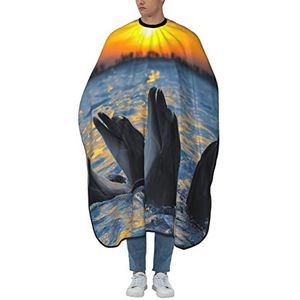 Kapper Cape Fles Nosed Dolfijn Zonsondergang Licht Kapper Schort Antistatische Schort Gepersonaliseerde Volledige Lengte Cape Voor Kapper Haar Knippen Vrouwen