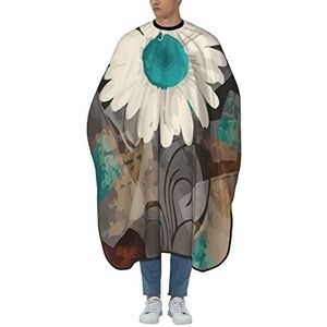Rustieke Bruin Teal Margriet Bloem Haar Knipcape Waterdichte Kapsalon Cape Antistatische Kapper Cape Voor Haar Knippen