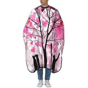 Salon Cape Lovers Katten Roze Boom Kapper Schort Cape Waterdichte Kappers Jurk Professionele Kappers Schort Voor Salon Familie Vrouwen