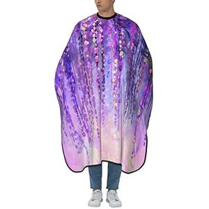 Kapperscape lente paars paars bloemen blauweregen kapperscape gemakkelijk schoon te maken kapsalon cape verstelbare kapperscapes voor haar kapsel kapsel