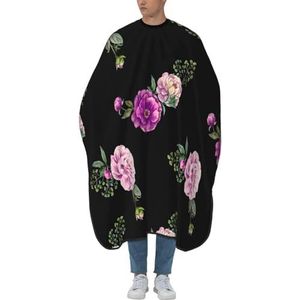 Salon Cape Aquarel Paars Bloeirozen Kappers Jurk Verstelbare Kappersjurk Mode Kapperscape voor Volwassenen Kinderen Salon