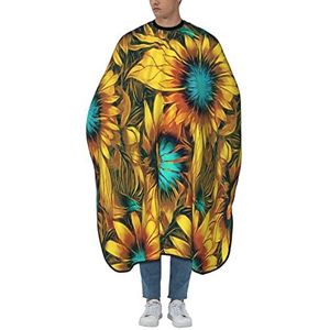 Kappers Jurk Bloem Zonnebloem Kappers Capsules Antistatische Salon Kappers Cape Professionele Kappers Schort Voor Vrouwen Salon Volwassenen