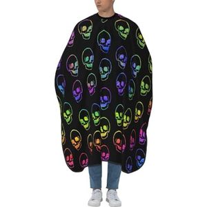 Kapper Schort Lgbt Schedel Neon Regenboog Kapper Kapper Cape Verstelbare Kappers Waterdichte Schort Voor Styling Vrouwen Familie