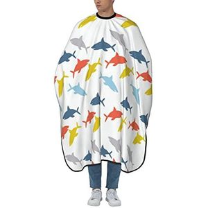 Haarknipcape kleine kleurrijke haaien professionele kappersschort waterdichte kapsalon cape schort voor haar salon knippen