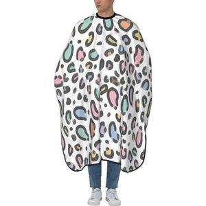 Kapper Schort Cape Pastel Regenboog Luipaard Kapper Schort Unisex Haar Snijden Jurk Verstelbare Volledige Lengte Cape Voor Kleuring Salon Snijden