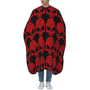 Snijcape Bloem Schedel Rode Roos Kapper Capsules Verstelbaar Kappers Schort Waterdicht Kapperscape Voor Vrouwen Haarstyling Kapsel