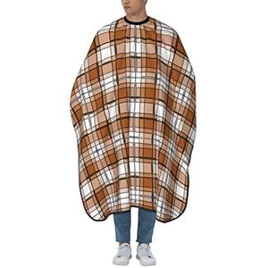 Bruin Geruite Tartan Haar Knipcape Professionele Haar Cape Waterdicht Schort Kapper Schort Voor Tieners Volwassen Kapsel