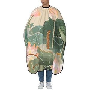 Kappers Jurk Aquarel Schilderen Lotus Kappers Schouders Polyester Haarknipschort Waterdicht Haar Snijcape Voor Kinderen Haarknippen Kapsel