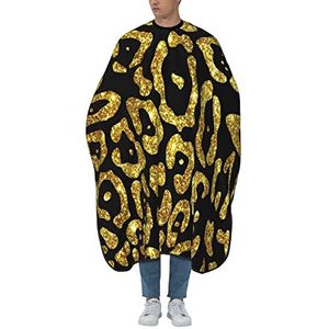 Kapper Schort Cape Luipaard Glitter Goud Salon Cape Gepersonaliseerde Kappers Schort Professionele Haar Snijden Jurk Voor Kinderen Kapsalon