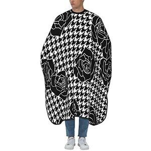 Haarknipcape plaid kippenpoot zwarte rozen kapselschort opvouwbaar professionele haarcape kappersschort voor kapsel kapsalon salon